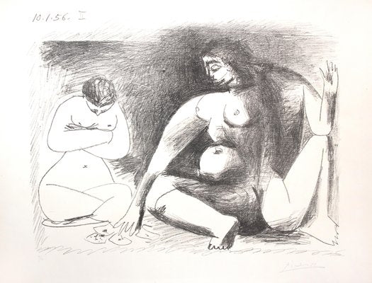 Pablo Picasso, Deux Femmes Accroupies, Lithograph, 1956-ZCI-2042291