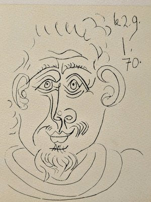 Pablo Picasso, Head of a Man with Goatee, Hand-Signed Etching, 1970-NRC-1785714