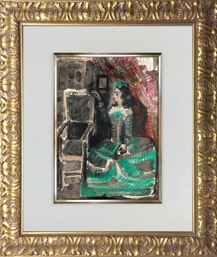 Pablo Picasso, Jacqueline in Green Dress from Toros y Toreros, Original Lithograph, 1961