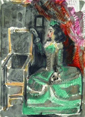 Pablo Picasso, Jacqueline in Green Dress from Toros y Toreros, Original Lithograph, 1961-NRC-1744119