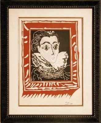 Pablo Picasso, Lady with a Collar, Original Linocut in Six Colours, 1963-NRC-1700932