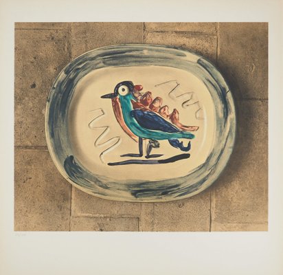 Pablo Picasso, Madoura Ceramic, Colorful Bird, Lithograph-KHH-2039249