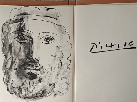 Pablo Picasso, Man Portrait, Original Lithograph, 1957-NRC-1787704