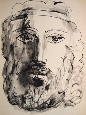 Pablo Picasso, Man Portrait, Original Lithograph, 1957-NRC-1787704