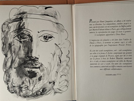 Pablo Picasso, Man Portrait, Original Lithograph, 1957-NRC-1787704