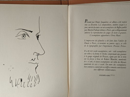 Pablo Picasso, Man Profile, Original Lithograph, 1957-NRC-1783422