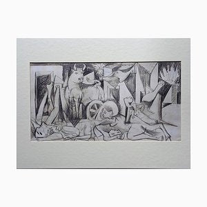 Pablo Picasso, Preparatory Sketch for Guernica I, Lithograph, 1930s-NRC-1760230