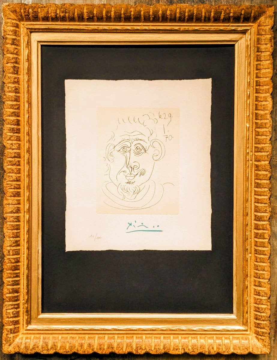 Pablo Picasso, Tete d'Homme Au Bouc, Rare Hand-Signed Etching, 1970s