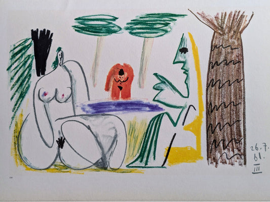 Pablo Picasso, The Artist with His Nude Models, Original Photolithograph IV, 1962