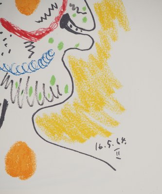 Pablo Picasso, The Taste of Happiness, Portrait in Blue and Yellow, Lithograph-KHH-2039373