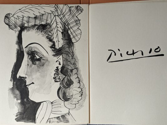 Pablo Picasso, Woman Left Profile, Original Lithograph, 1957-NRC-1787711