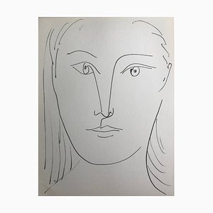 Pablo Picasso, Woman portrait, 1957, Lithograph-NRC-1782385