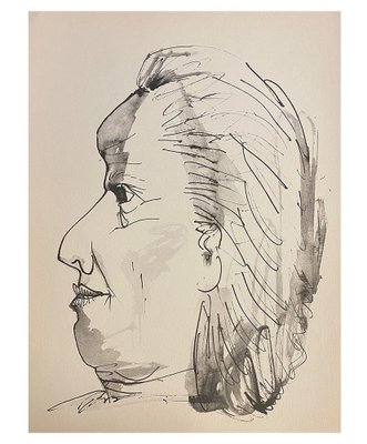 Pablo Picasso, Woman Right Profile, Original Lithograph for Buffon, 1957-NRC-1782807