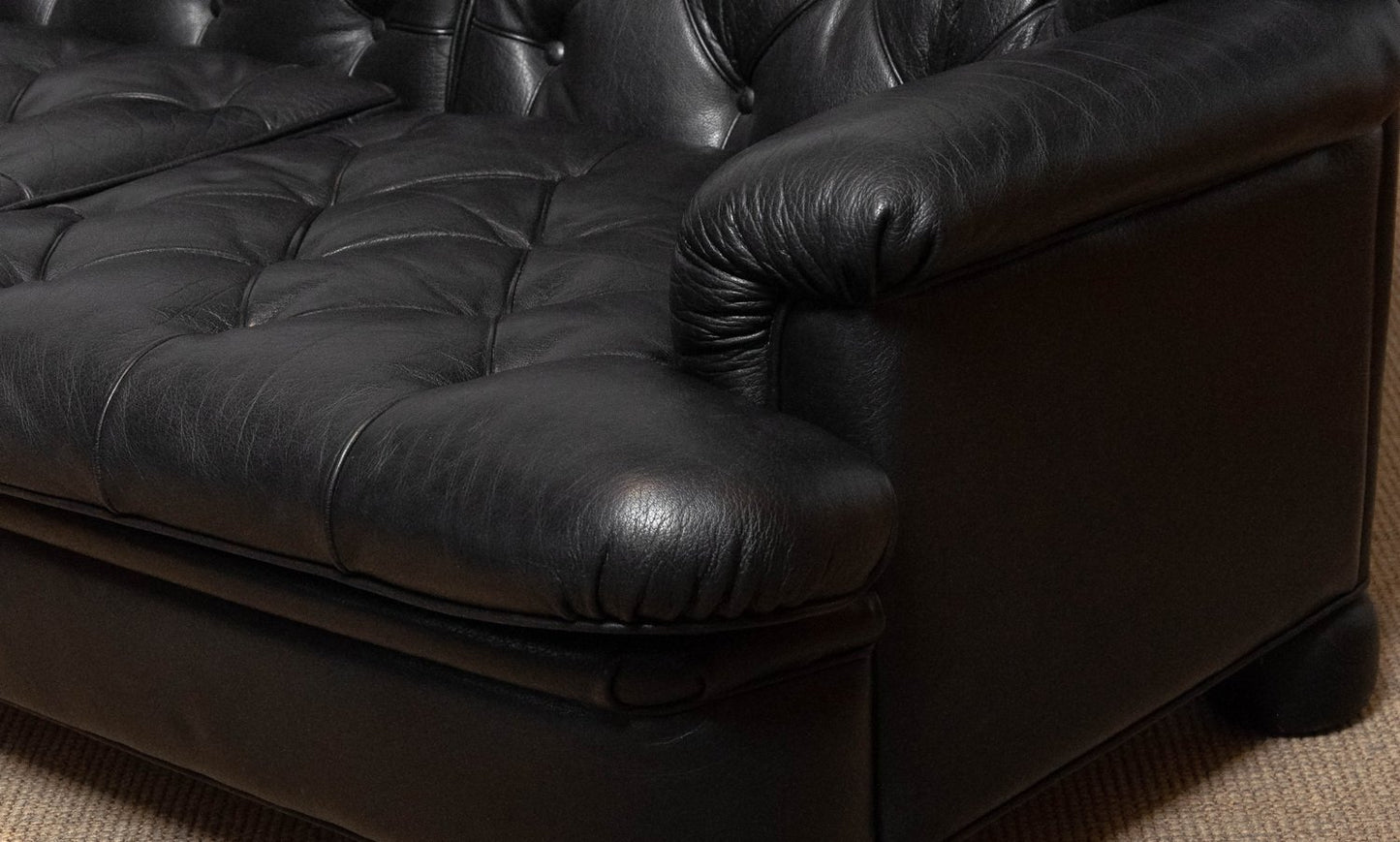 Padded Black Leather Model Jupiter Sofa by Arne Norell Sweden for Arne Norell Ab, 1960