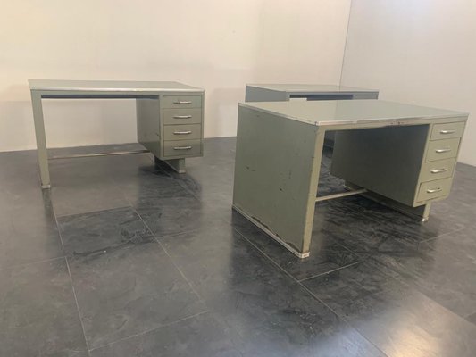 Painted Aluminium Desk with Laminate Top from Carlotti, 1950s-IJR-885039