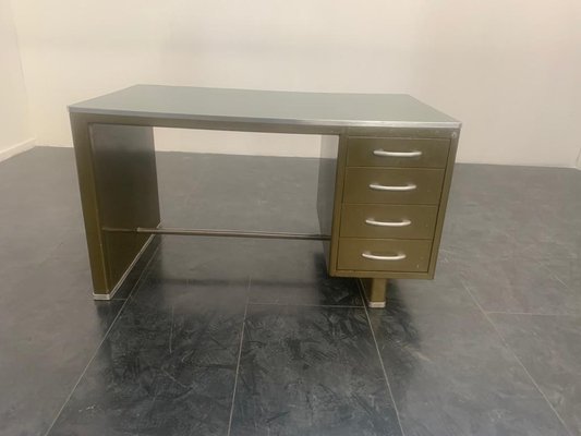 Painted Aluminium Desk with Laminate Top from Carlotti, 1950s-IJR-885046