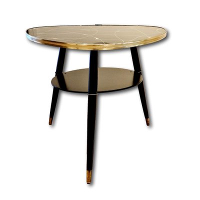 Painted Black Glass Tripod Coffee Table, 1950s-ES-1725095