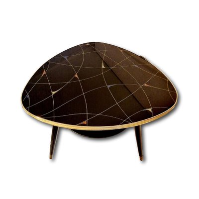 Painted Black Glass Tripod Coffee Table, 1950s-ES-1725095