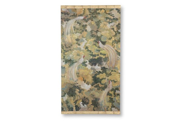 Painted Canvas with Bird on Leafy Background-CEJ-1702916