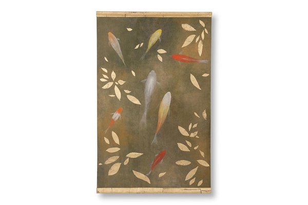 Painted Canvas with Koi Carp-CEJ-1702920