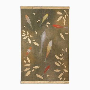 Painted Canvas with Koi Carp-CEJ-1702920