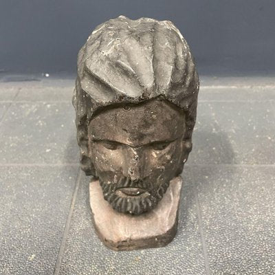 Painted Carved Wooden Head-NPL-1088378