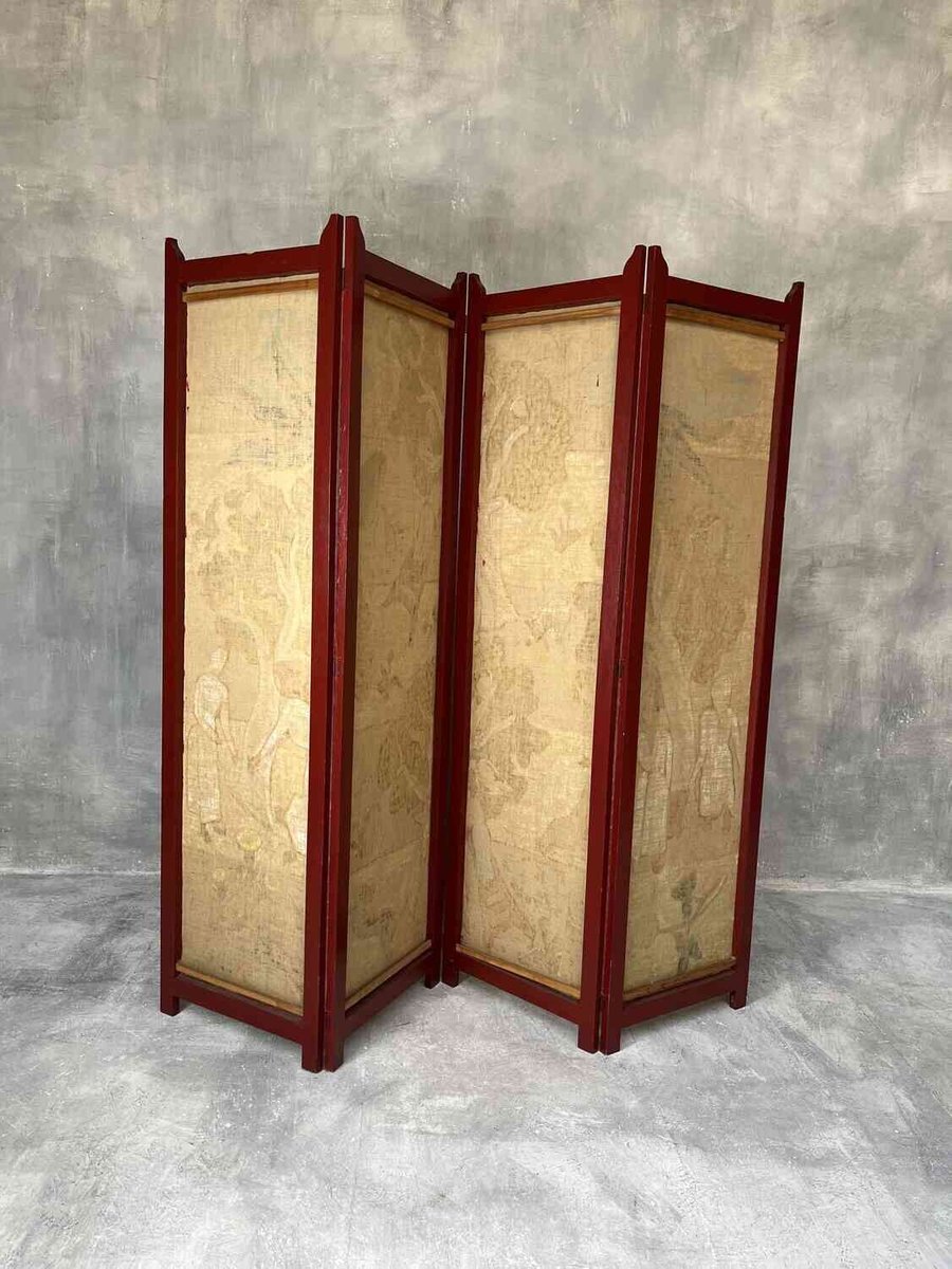 Painted Four-Panel Screen, 1950s