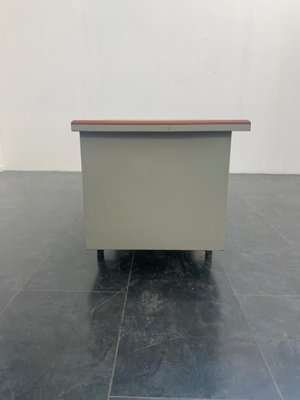 Painted Metal Desk with Brown Leatherette Top from Mermelada Estudio, 1960s-IJR-885687