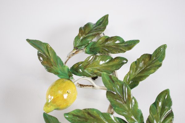 Painted Wall Light with Lemons, 1980s, Set of 2-OWS-2035727