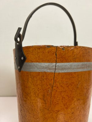 Painted Wood Fiber Buckets, 1950s, Set of 2-WZZ-1742397