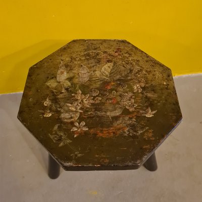 Painted Wooden Tripod Stool, 1950s-VHW-1804243