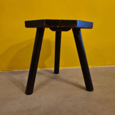 Painted Wooden Tripod Stool, 1950s-VHW-1804243