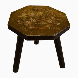 Painted Wooden Tripod Stool, 1950s-VHW-1804243