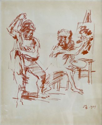 Painter and Model - Oskar Kokoschka - Original Lithograph 1959 1959-ZCI-757192