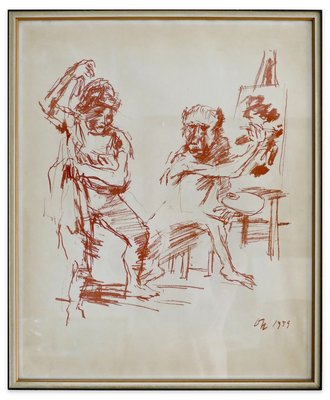 Painter and Model - Oskar Kokoschka - Original Lithograph 1959 1959-ZCI-757192