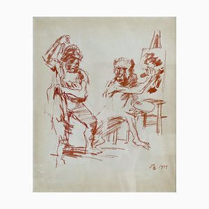 Painter and Model - Oskar Kokoschka - Original Lithograph 1959 1959-ZCI-757192