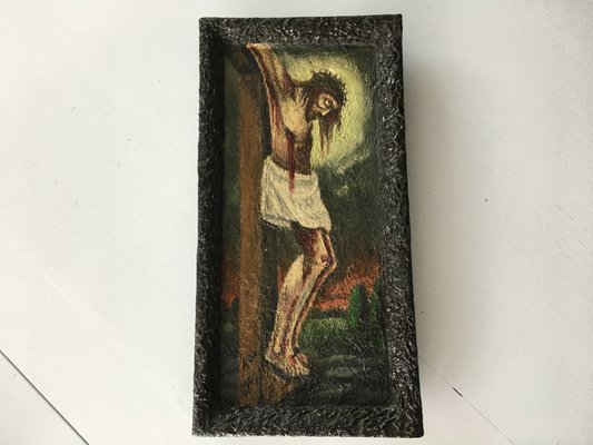 Painting of Jesus on a Wooden Board, 1900s-WQQ-936251