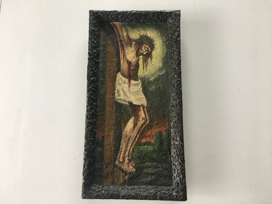 Painting of Jesus on a Wooden Board, 1900s-WQQ-936251