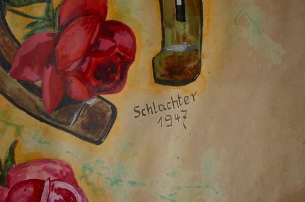 Painting on Paper, Signed Schlachter, 1947-AIU-805750