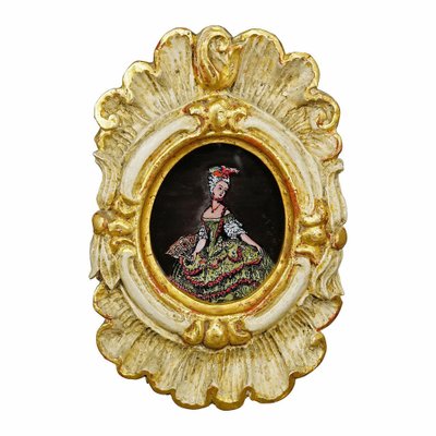 Paintings of People in Rococo Costumes, 1950s, Set of 3-KJP-1738309