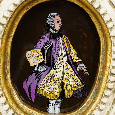 Paintings of People in Rococo Costumes, 1950s, Set of 3-KJP-1738309