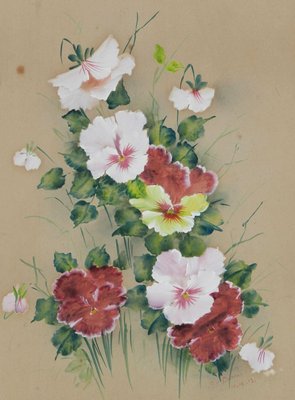 Paintings with Flowers, 1913, Oil on Board, Framed, Set of 2-ARU-1338158