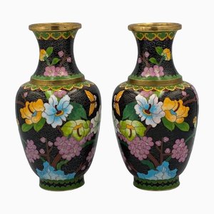 Paired Chinese Vases Cloisonne, 1960s, Set of 2-GYX-1298621