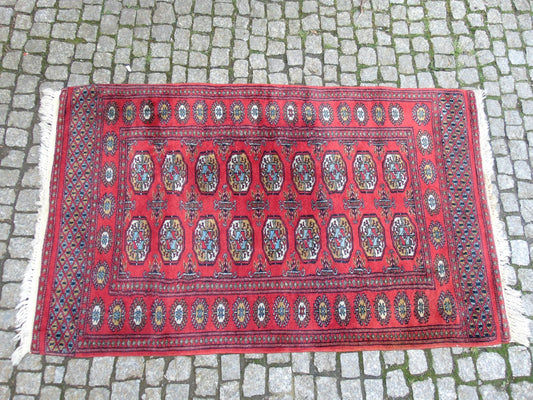 Pakistani Handwoven Bokhara Royal Woolen Carpet, 1980s