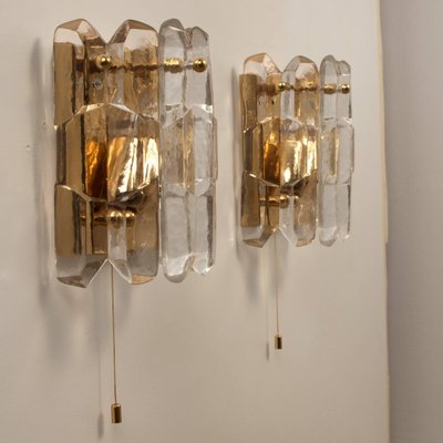 Palazzo Light Fixtures in Gilt Brass and Glass by J. T. Kalmar, 1970s, Set of 5-VDW-968280