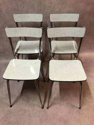 Pale Green Formica Side Chairs, 1950s, Set of 4-SDV-715215