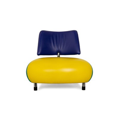 Pallone Leather Armchair in Yellow, Green & Blue from Leolux-RQW-2035067