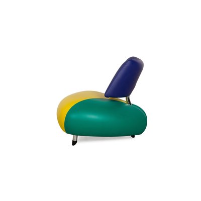 Pallone Leather Armchair in Yellow, Green & Blue from Leolux-RQW-2035067