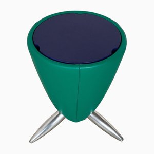 Pallone Leather Stool in Green & Blue from Leolux-RQW-2035065