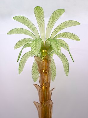 Palm Floor Lamp in Brass and Murano Glass from Maestri Muranesi, 1970s-FER-991772